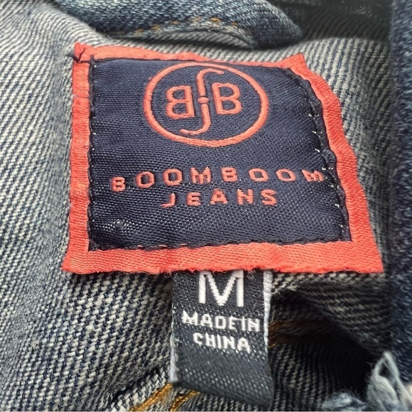 BBJ Women’s Distressed Denim Jean Jacket Size M 100% Cotton Blue Was Long Sleeve - Picture 15 of 15